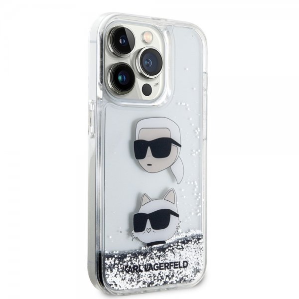 Karl Lagerfeld iPhone 15 Pro Max Kuori Liquid Glitter Karl & Choupette Hopea