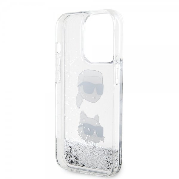 Karl Lagerfeld iPhone 15 Pro Max Kuori Liquid Glitter Karl & Choupette Hopea