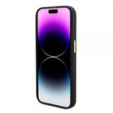 Guess iPhone 15 Pro Max Kuori Liquid Silicone Metal Logo Musta