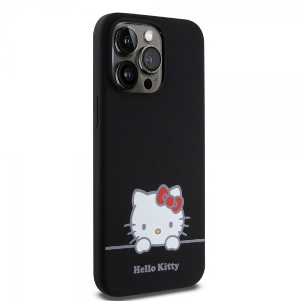 Hello Kitty iPhone 15 Pro Max -kuoret nestemäinen silikoni musta