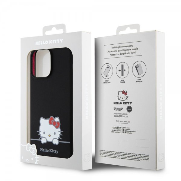 Hello Kitty iPhone 15 Pro Max -kuoret nestemäinen silikoni musta
