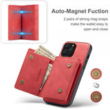 Dg.Ming iPhone 15 Pro Max Kuori M1 Series Irrotettava Korttipidike Punainen