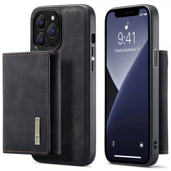 Dg.Ming iPhone 15 Pro Max kuori M1 Series irrotettavalla korttipidikkeellä Musta