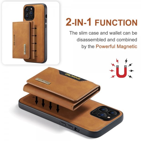 Dg.Ming iPhone 15 Pro Pro Max Kuori M2-sarjan Irrotettava Korttipidike Ruskea