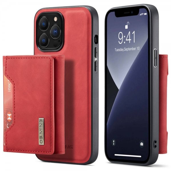 Dg.Ming iPhone 15 Pro Max Kuoret M2-sarjan Irrotettava Korttipidike Punainen