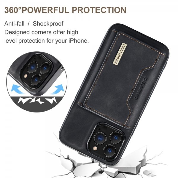 Dg.Ming iPhone 15 Pro Max -suojakuori, M2 Series, irrotettava korttipidike, musta