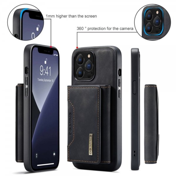 Dg.Ming iPhone 15 Pro Max -suojakuori, M2 Series, irrotettava korttipidike, musta