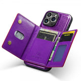 Dg.Ming iPhone 15 Pro Max Kuori M3-sarjan irrotettava korttipidike, kimalteleva, violetti