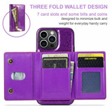 Dg.Ming iPhone 15 Pro Max Kuori M3-sarjan irrotettava korttipidike, kimalteleva, violetti