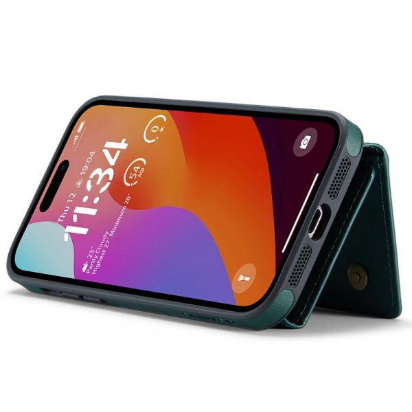 Dg.Ming iPhone 15 Pro Max -suojakuori, M5 Series, irrotettava korttipidike, vihreä
