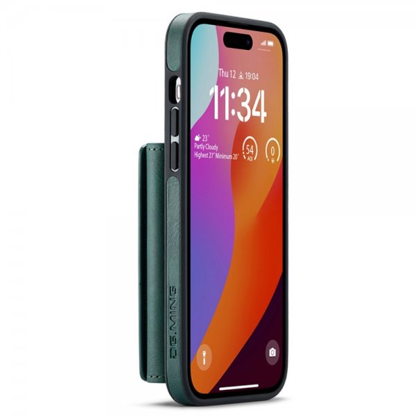 Dg.Ming iPhone 15 Pro Max -suojakuori, M5 Series, irrotettava korttipidike, vihreä