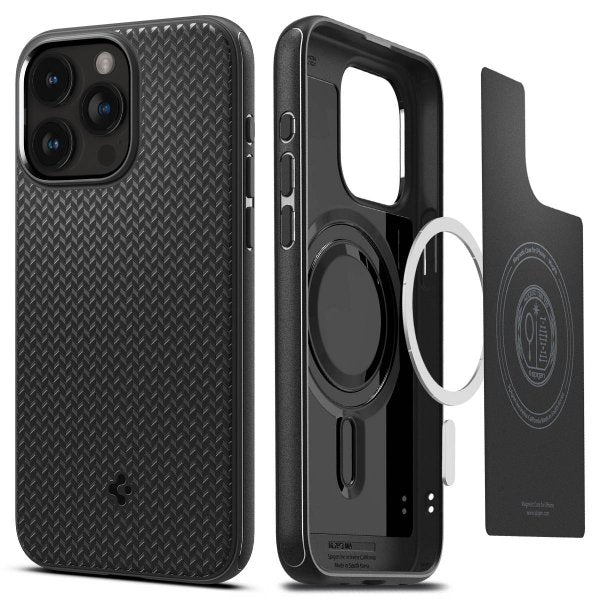 Spigen iPhone 15 Pro Max Kuori Mag Armor MagFit Matta Musta