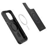 Spigen iPhone 15 Pro Max Kuori Mag Armor MagFit Matta Musta
