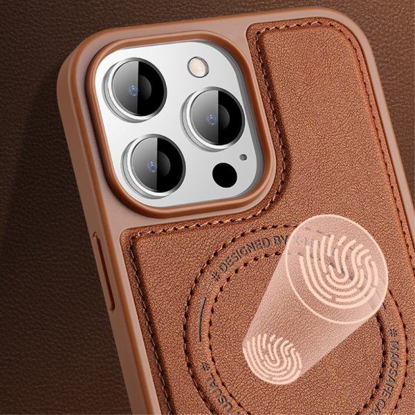 X-Level iPhone 15 Pro Max -kuori MagSafe Denim Jacket, ruskea