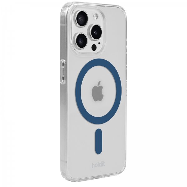 holdit iPhone 15 Pro Max -kuori MagSafe Case Denim Blue Transparent