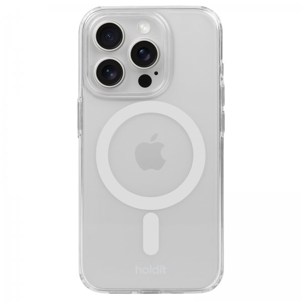 holdit iPhone 15 Pro Max Kuori MagSafe Case Valkoinen Läpinäkyvä
