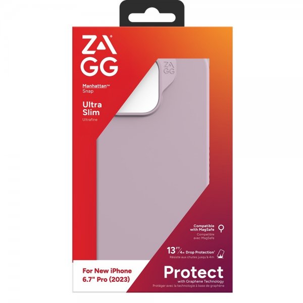 ZAGG iPhone 15 Pro Max Kuori Manhattan Snap Lavender