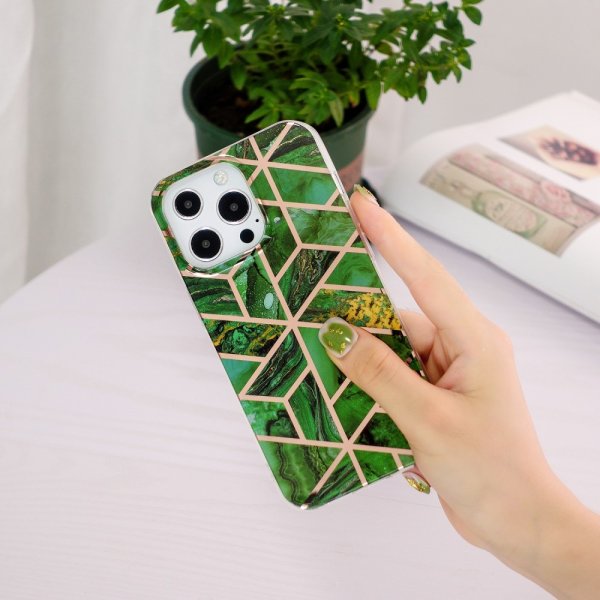 iPhone 15 Pro Max Kuori Marmorikuvio Vihreä