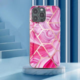 iPhone 15 Pro Max Kuori Marmorikuviointi Ruusu Punainen