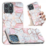 iPhone 15 Pro Max Kuori Marmorikuvio Valkoinen Vaaleanpunainen