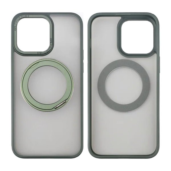 Rvelon iPhone 15 Pro Max Kuori Käännettävä MagSafe-jalusta Vihreä