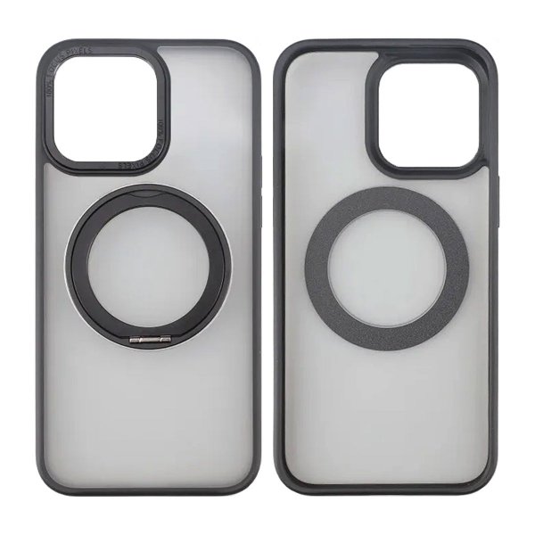 Rvelon iPhone 15 Pro Max Kuori Käännettävä MagSafe-jalusta Mattamusta
