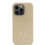 Guess iPhone 15 Pro Max Kuori Metal Logo Strass Kulta