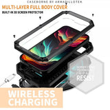 R-JUST iPhone 15 Pro Max Kuori Metalli Iskunkestävä Kameran Suoja Musta