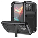 R-JUST iPhone 15 Pro Max Kuori Metalli Iskunvaimennus Musta