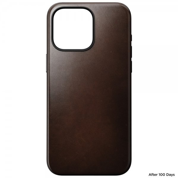 Nomad iPhone 15 Pro Max Kuori Modern Leather Case Horween Rustic Brown