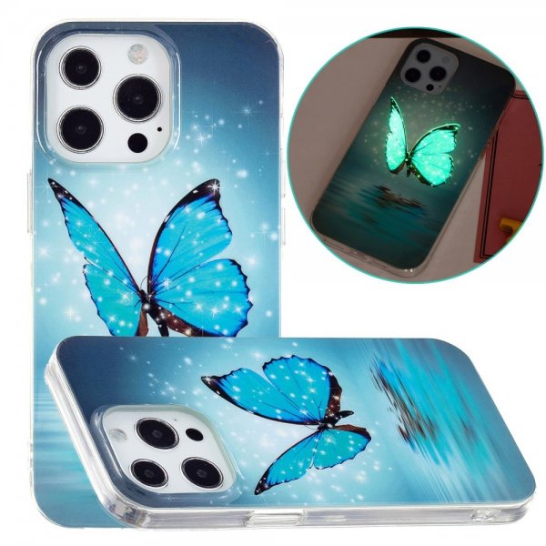 iPhone 15 Pro Max Kuori Sininen Perhonen -kuvio