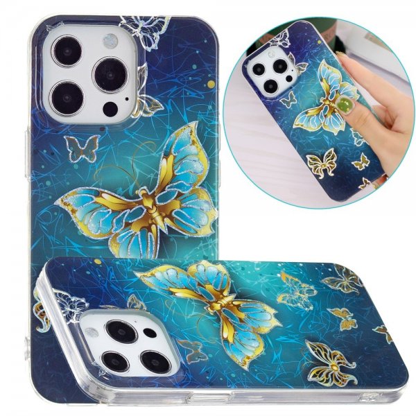 iPhone 15 Pro Max Kuori Motivoitu Kimalleperhoset