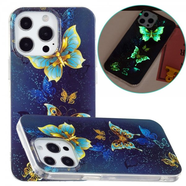 iPhone 15 Pro Max Kuori Kultaiset Perhoset -kuviolla