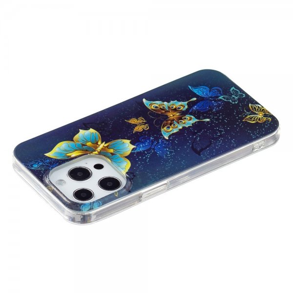 iPhone 15 Pro Max Kuori Kultaiset Perhoset -kuviolla