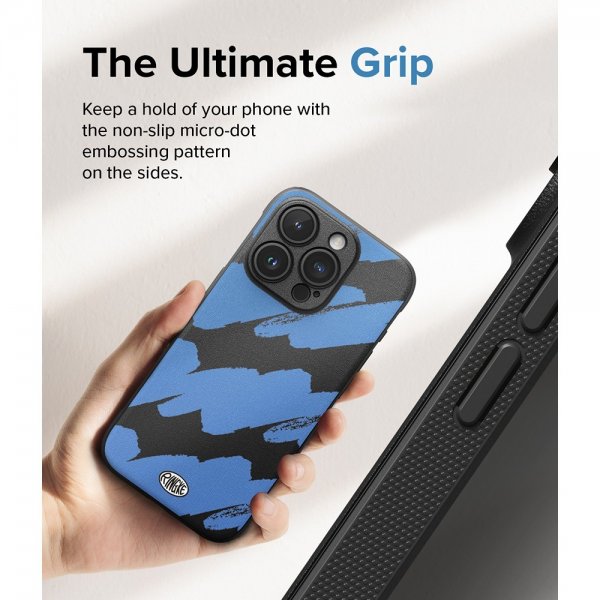 Ringke iPhone 15 Pro Max Kuori Onyx Design Blue Brush
