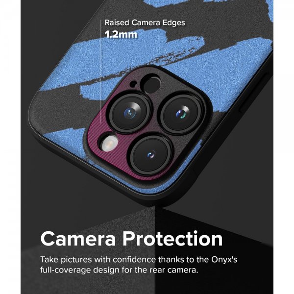Ringke iPhone 15 Pro Max Kuori Onyx Design Blue Brush