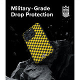 Ringke iPhone 15 Pro Max -suojakuori, Onyx Design, Checkerboard Yellow
