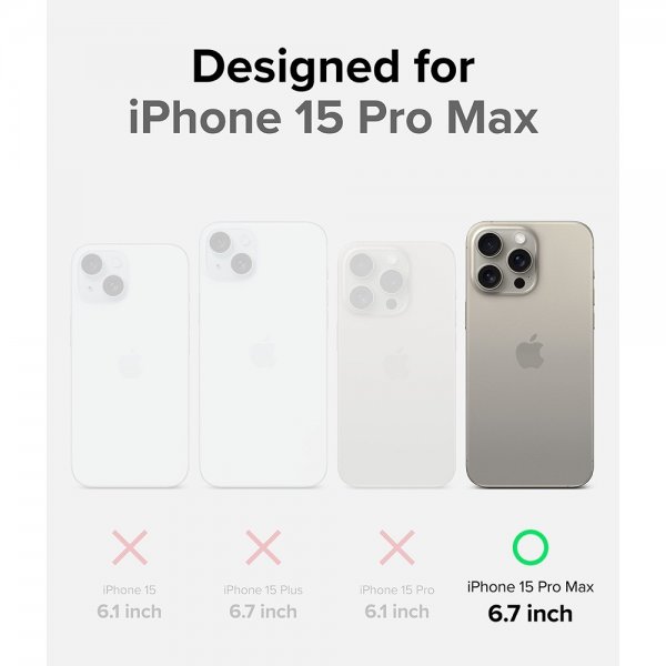 Ringke iPhone 15 Pro Max -suojakuori Onyx Gray
