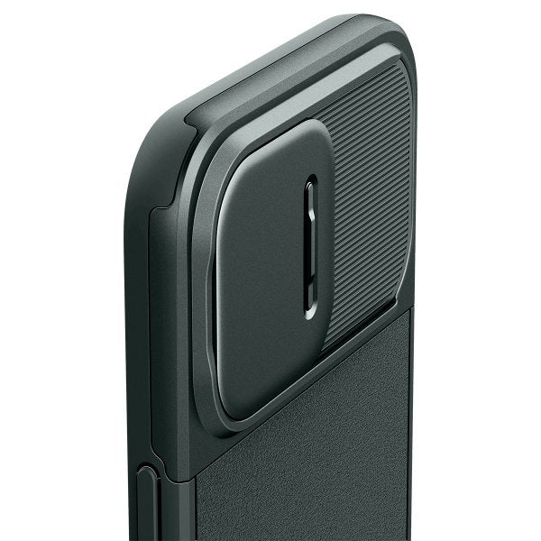 Spigen iPhone 15 Pro Max -suojakuori Optik Armor MagFit Abyss Green