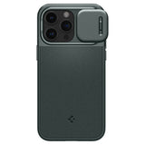 Spigen iPhone 15 Pro Max -suojakuori Optik Armor MagFit Abyss Green