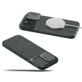 Spigen iPhone 15 Pro Max -suojakuori Optik Armor MagFit Abyss Green