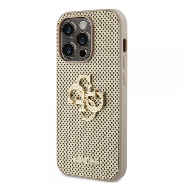 Guess iPhone 15 Pro Max Kuori Perforated Glitter Kulta