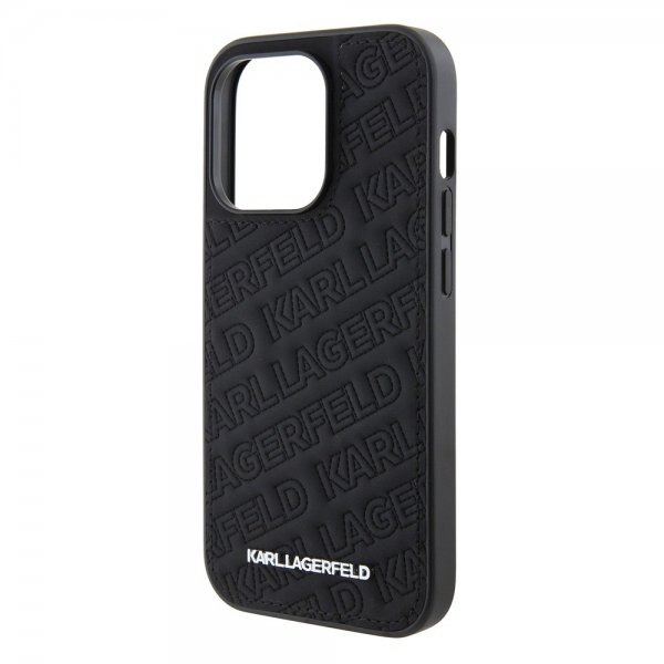 Karl Lagerfeld iPhone 15 Pro Max Kuori Quilted K Pattern Musta