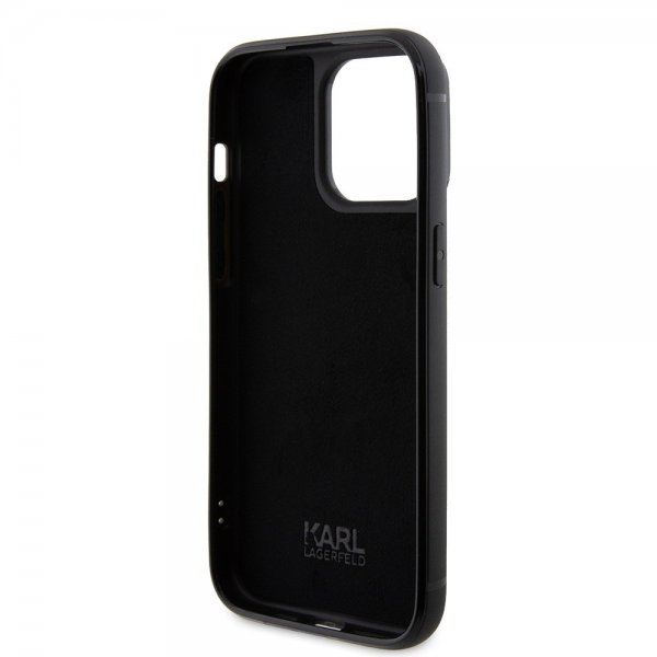 Karl Lagerfeld iPhone 15 Pro Max Kuori Rhinestone Musta