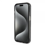 Guess iPhone 15 Pro Max Kuori Sormusteline Glitter MagSafe Musta