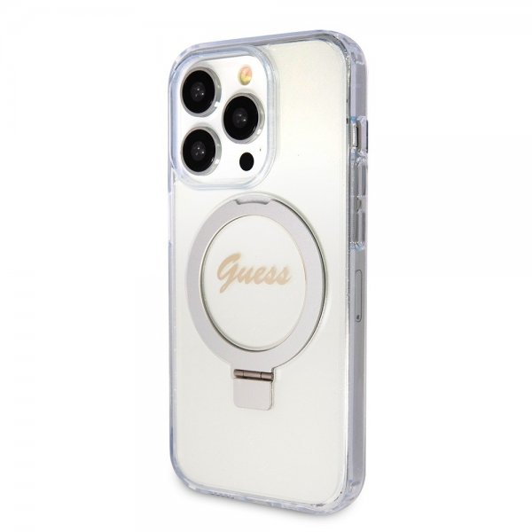 Guess iPhone 15 Pro Max Kuori Sormusteline Glitter MagSafe Läpinäkyvä
