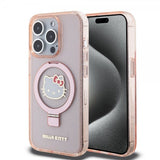 Hello Kitty iPhone 15 Pro Max Kuori Sormusteline MagSafe Pinkki