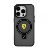 Ferrari iPhone 15 Pro Max Kuori Sormusteline MagSafe Musta