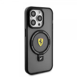 Ferrari iPhone 15 Pro Max Kuori Sormusteline MagSafe Musta