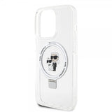 Karl Lagerfeld iPhone 15 Pro Max Suojakuori Sormusteline MagSafe Valkoinen